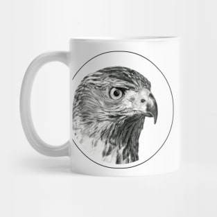 Hawk portrait drawing Mug